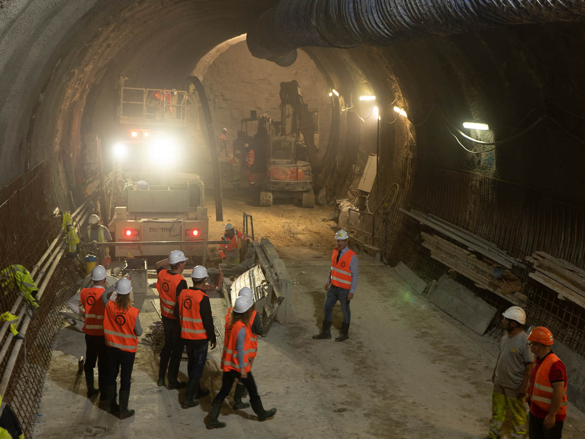 Visite du chantier de prolongement de la ligne 4 du métro pour les adhérents de l'AEM